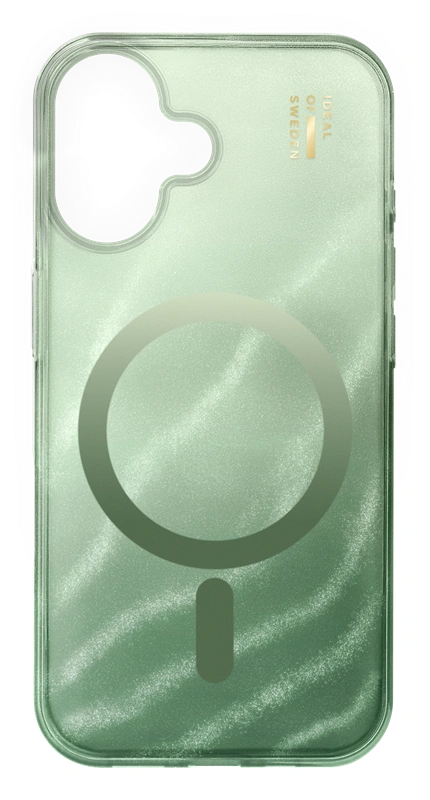 Ideal of Sweden iPhone 17 dėklas - Glitter Glow, Sage Green, 1 nuotrauka